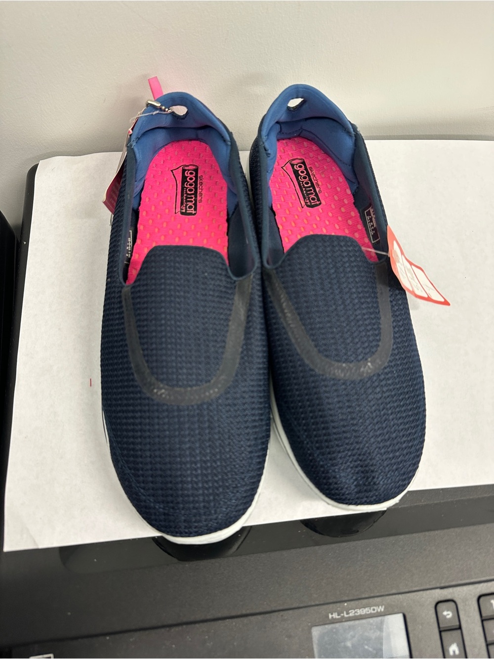 Skechers GoWalk 3 Navy Blue Mesh Slip On Walking Shoes Womens Sz US 9 gogo mat